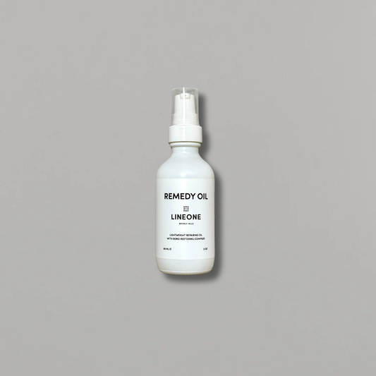 LINEONE Hair Remedy Oil 2 oz white pump bottle, lightweight repairing oil with bond complex