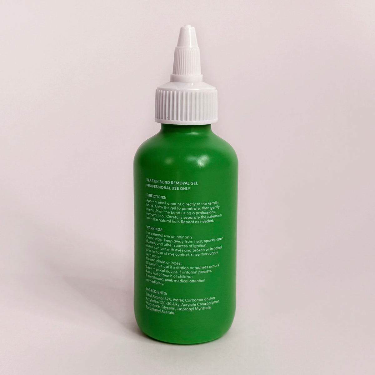 LINEONE Hair Removal Gel green bottle, back label with directions and ingredients