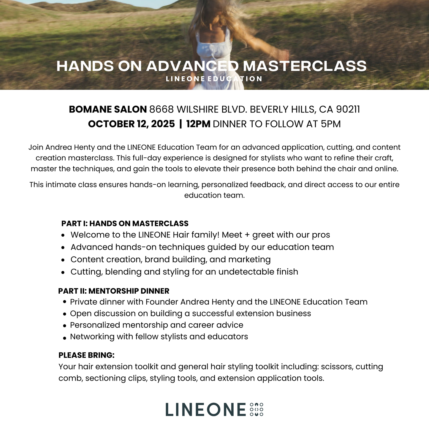 HANDS ON MASTERCLASS | OCTOBER 12TH | LOS ANGELES
