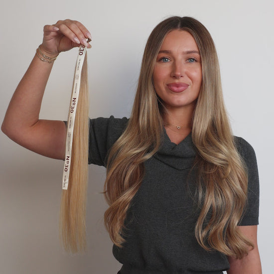 30 Rooted Golden Blonde Keratin Tip Straight Hair Extensions | LINEONE Hair