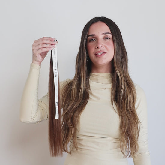 10 Rooted Light Brunette Keratin Tip Straight Hair Extensions | LINEONE Hair