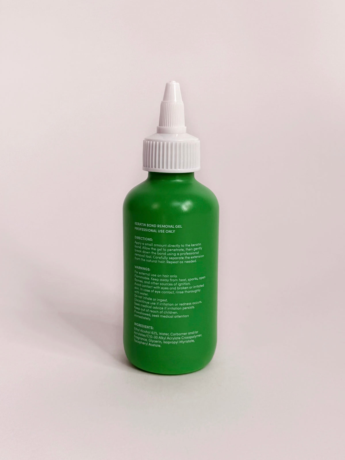 LINEONE Hair Removal Gel green bottle, back label with directions and ingredients
