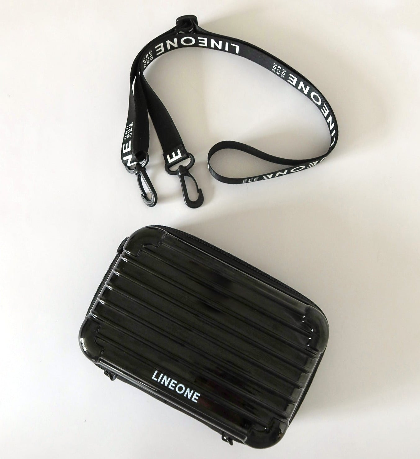 LINEONE Hair Weft Extension Toolkit hard-shell case top-down with detachable LINEONE lanyard strap